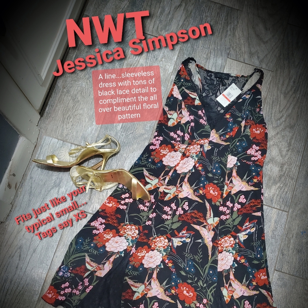 NWT❤JESSICA SIMPSON Aline Floral/lace xs/s dress
